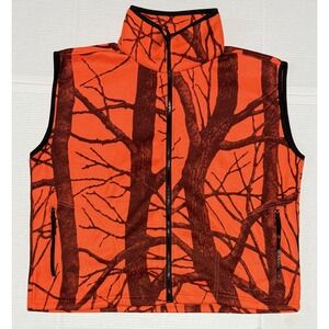 WFS Element Gear - Men's Blaze Orange Fleece Hunting Vest - Size Large
